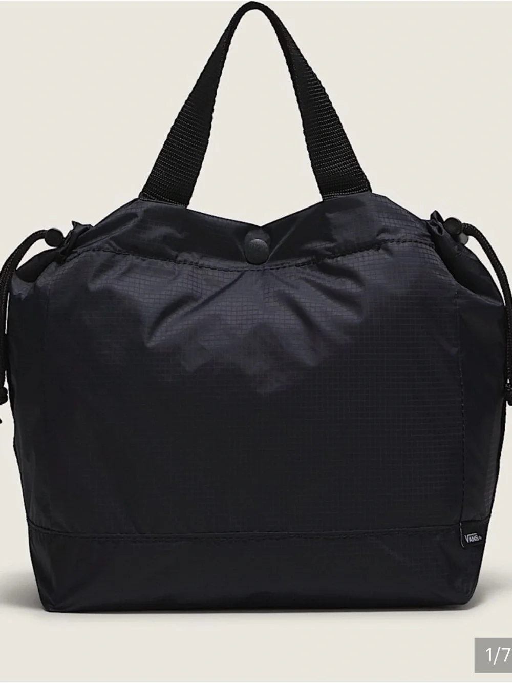 Vans Black Nylon Tote with Checkerboard Bow Accent